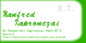 manfred kapronczai business card